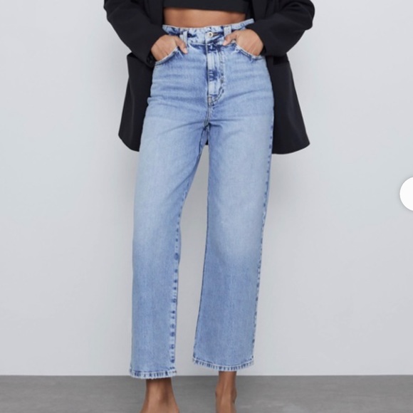 NWOT ZARA HIGH RISE SLIM FIT JEANS - Picture 2 of 10